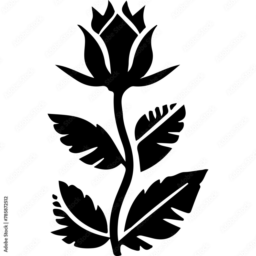 black flower icon isolated