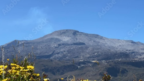 Timelapse of active volcano Nevado del Ruiz in the Tolima department in the Andes mountains in Colombia photo