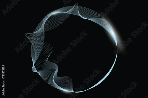 Abstract background. circle line wave element. frame sound spectrum equalizer wallpaper vector futuristic particle technology illustration.
