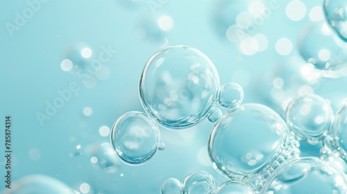 Floating Soap Bubbles on Teal Background