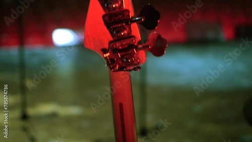 guitar bass on stage live performances when chair crowed in background are empty