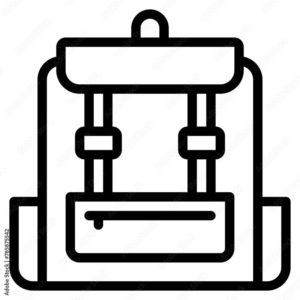backpack icon line style, suitable for web and mobile app. backpack icon line style, suitable for web and mobile app.
