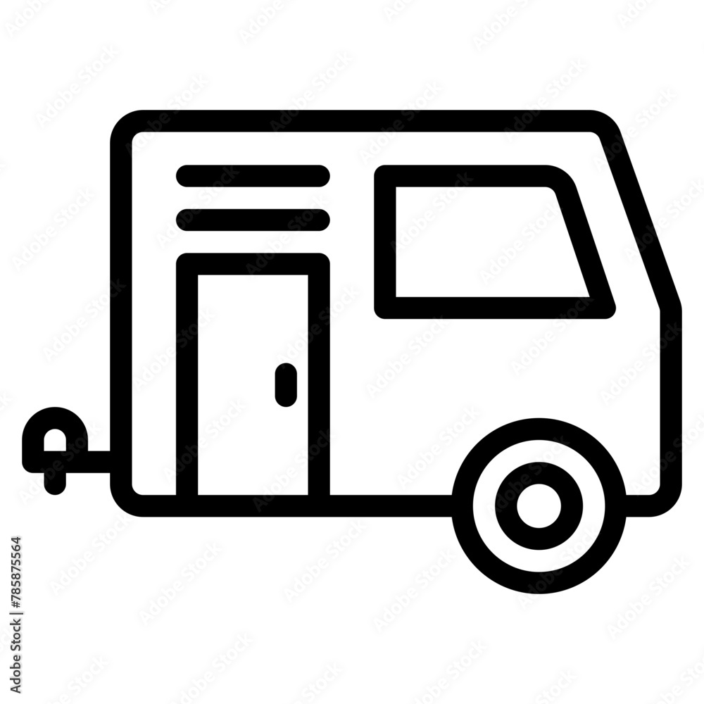 caravan icon line style, suitable for web and mobile app. caravan icon line style, suitable for web and mobile app.
