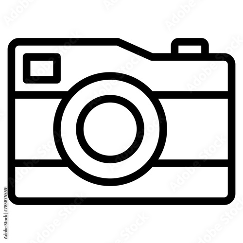 camera icon line style, suitable for web and mobile app.