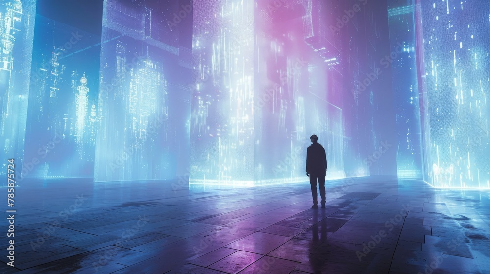 Futuristic Holographic Art Installation by AI Futuristic Holographic Art Installation by AI