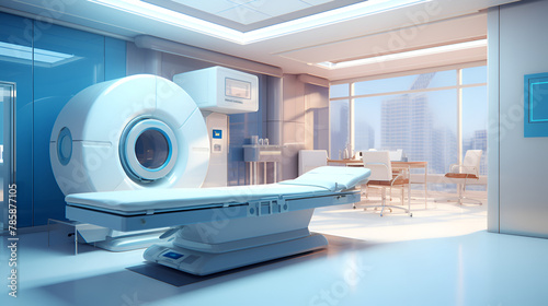 There is a hospital room with a medical equipment healthcare peaceful background
 photo