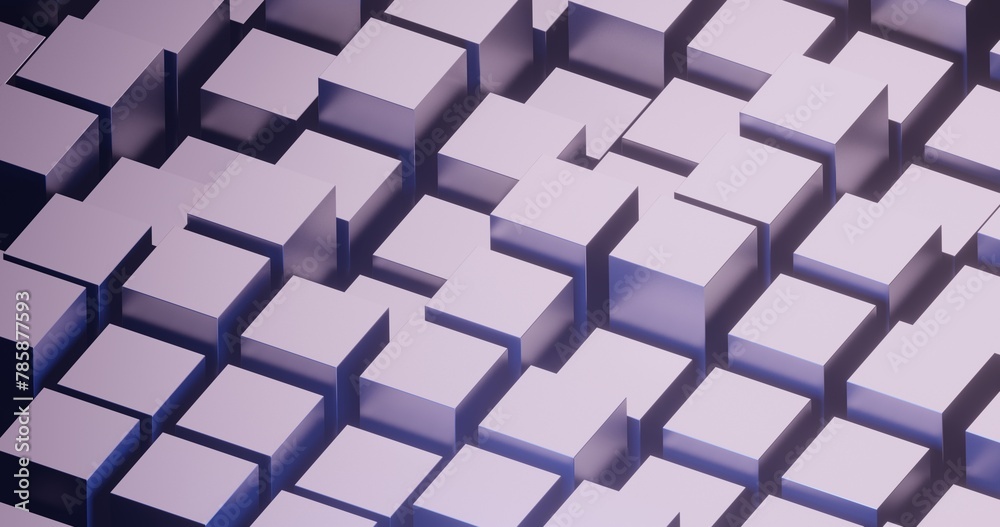 3D render illustration of abstract geometric podiums grid background. Pink and blue gradient tint lighting. 3D render illustration of abstract geometric podiums grid background. Pink and blue gradient tint lighting.