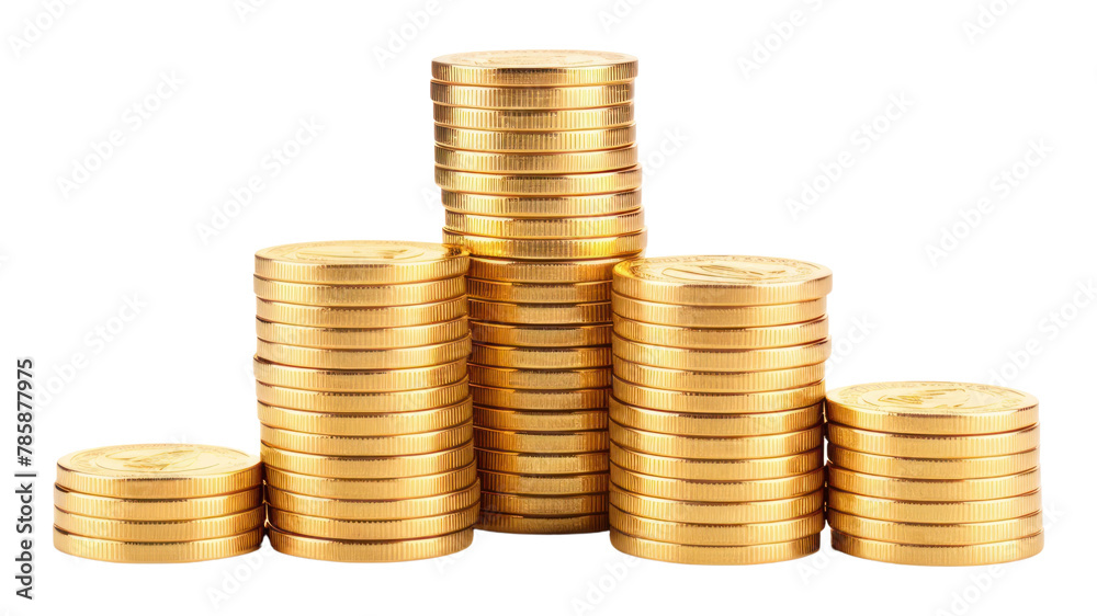 PNG Golden coins stacks gold backgrounds money PNG Golden coins stacks gold backgrounds money
