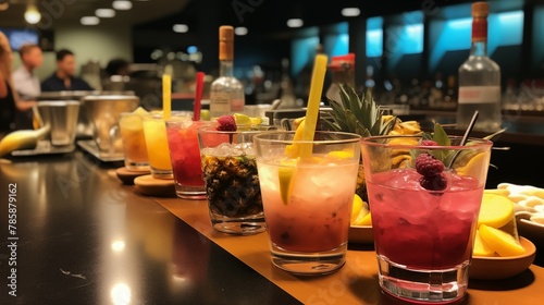 Carnival-themed cocktail-making class teaching participants how to craft festive drinks