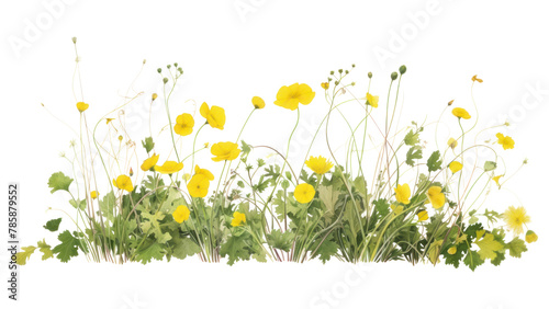 PNG  Buttercup flower plant white background photo