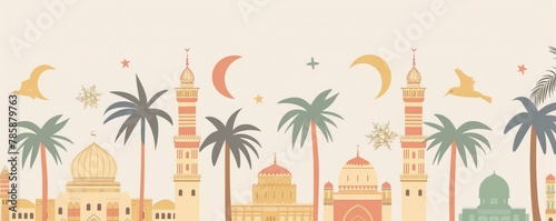 Islamic building images with a Ramadan theme.