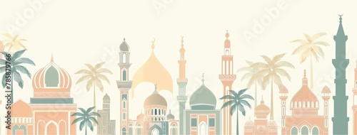 Islamic building images with a Ramadan theme.