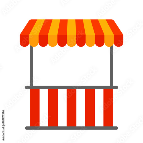 market stall flat  vector illustration isolated on white background