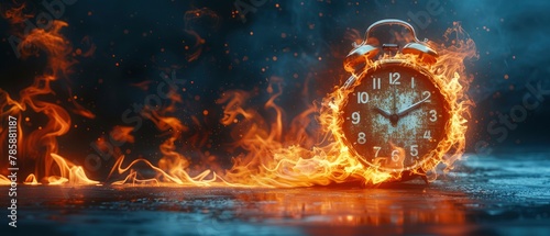 clock on the left that is burning photo
