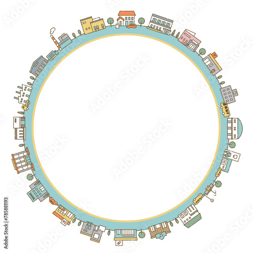 街　フレーム　枠　背景