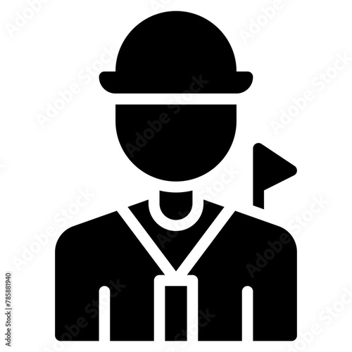 tour guide icon glyph style, suitable for web and mobile app.