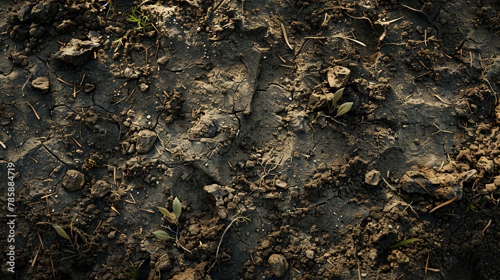 Rough, textured abstracts mimicking the earthy tones of soil and new plants breaking through the ground. Rough, textured abstracts mimicking the earthy tones of soil and new plants breaking through the ground.