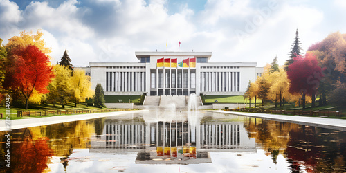 Great Hall of the People ( National Museum of China) on Tiananmen Square, Beijing. China
 photo