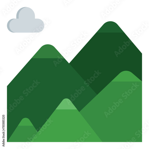 mountain icon flat style, suitable for web and mobile app.