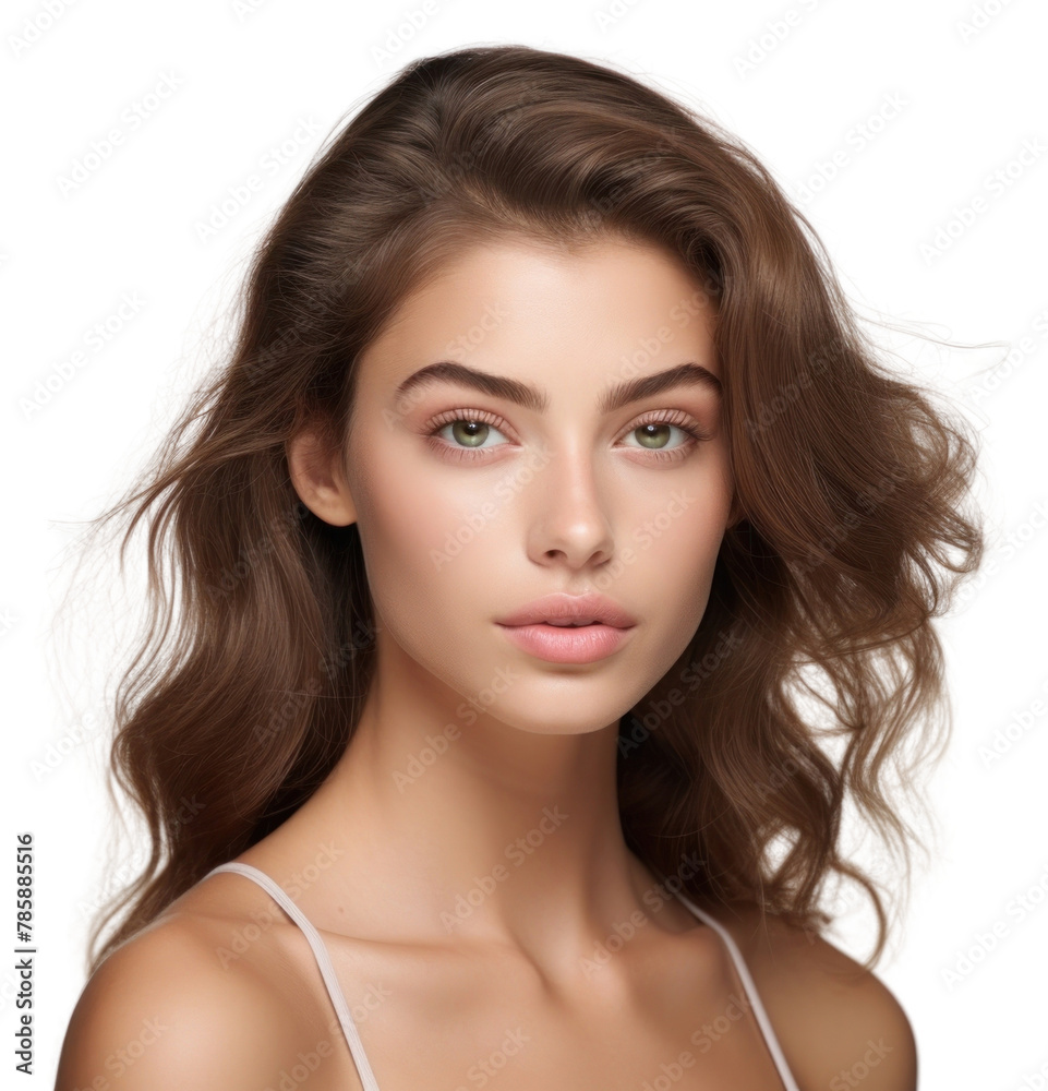 PNG  Portrait beautiful young woman with clean fresh skin portrait adult photo