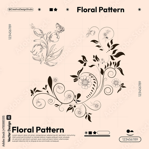 Seamless floral pattern with outline flowers daisy on a backgrounds for textile wallpaper, books covers, Digital interfaces, prints design material cards invitations, banners, posters.