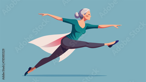 The delicate capture of a senior dancer in the peak of a graceful leap their precise movements and years of dedication on display as they embody