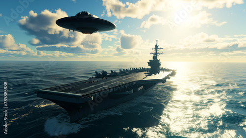 UFO over aircraft carrier photo