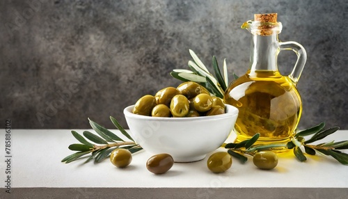 Harmony of Flavors: Olives and Olive Oil Bottle Mockup for Artisanal Products