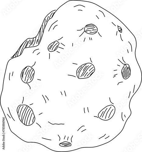 Hand drawn planet illustration on transparent background.
