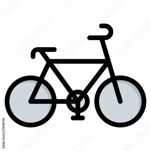 bike icon filled line style, suitable for web and mobile app.