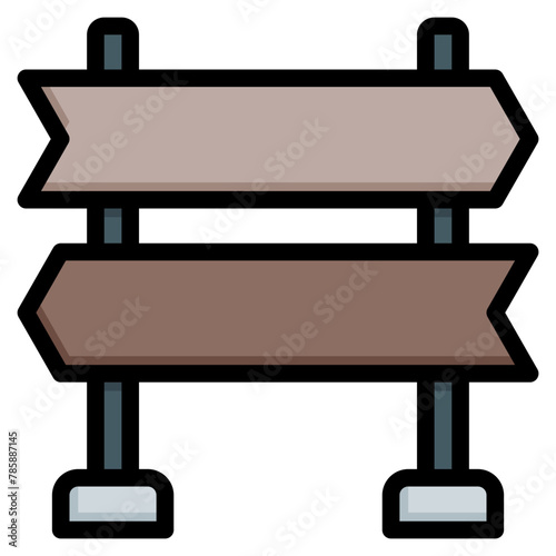 directional sign icon filled line style, suitable for web and mobile app.