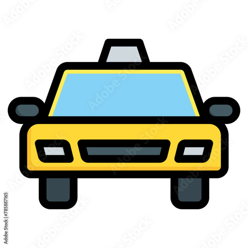 taxi icon filled line style, suitable for web and mobile app.