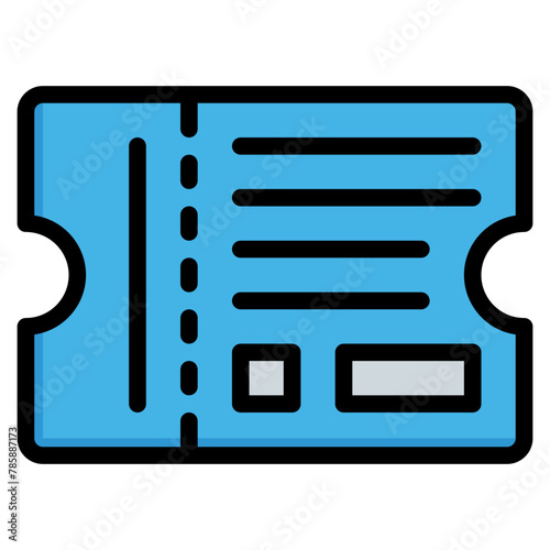 ticket icon filled line style, suitable for web and mobile app.