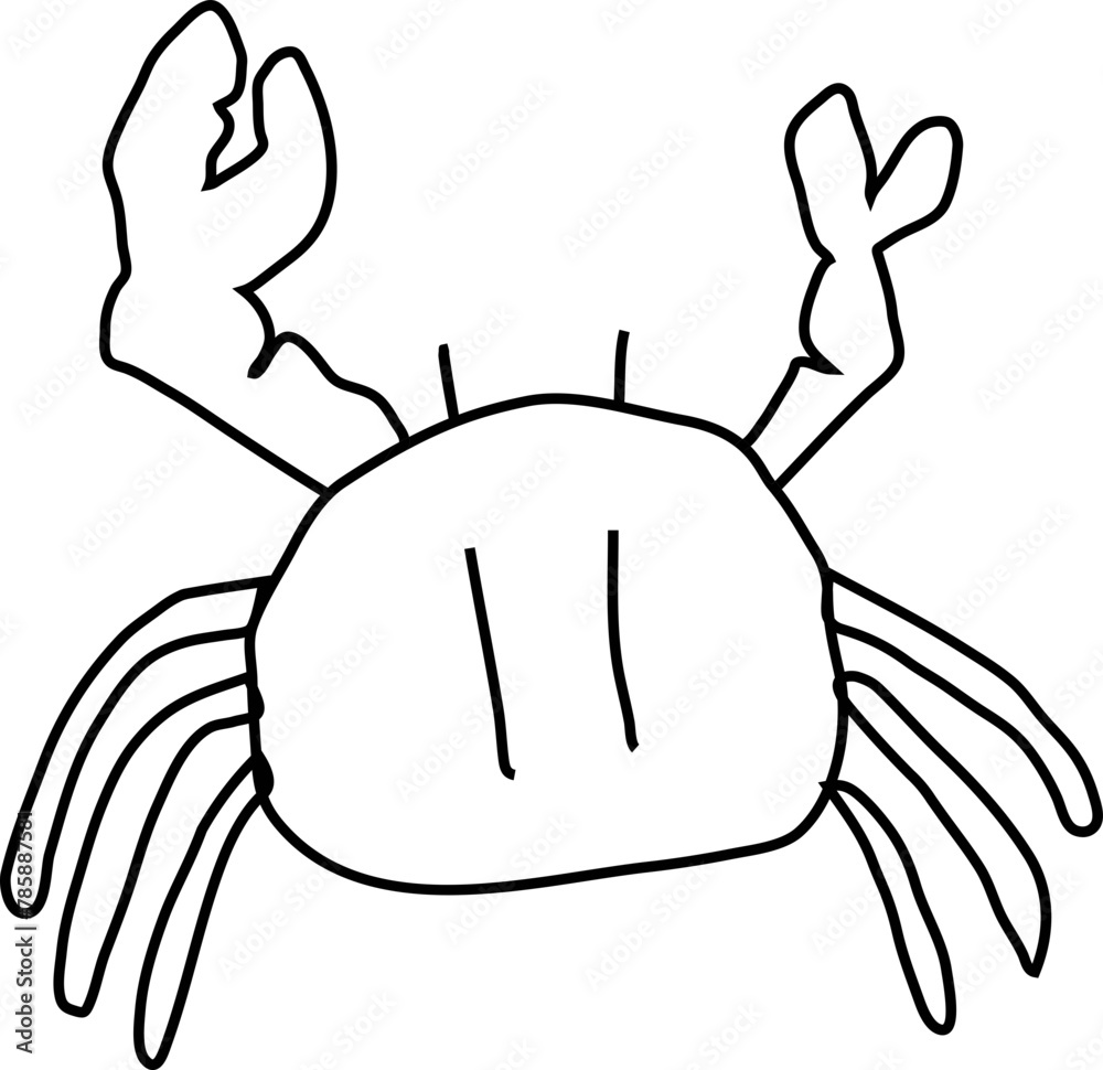 Hand drawn crab illustration on transparent background.
Hand drawn crab illustration on transparent background.