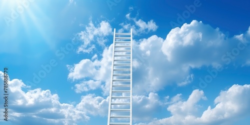 a Ladder to Paradise, beautiful blue sky with white clouds