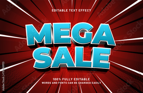 mega sale editable text effect in sale text