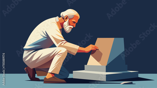 Hunched over his work an elderly artist gently taps away at a piece of stone bringing his vision to life. With each piece he creates his wisdom