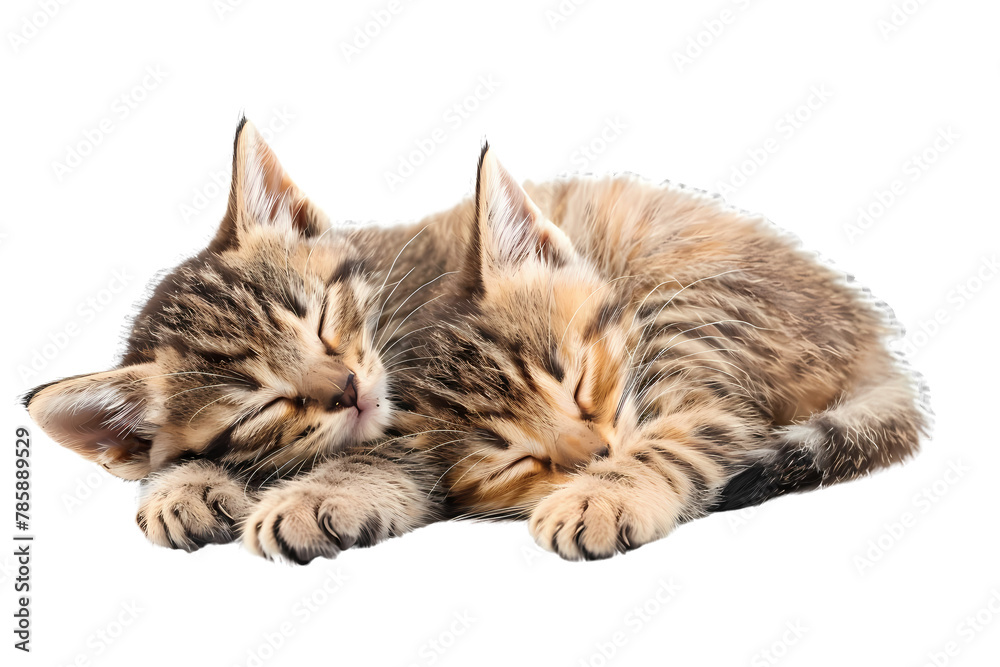 pair of kittens isolated on white background
