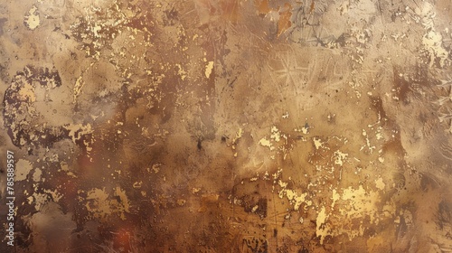 earth tones, copper, gold foil, and textures of Italian paint