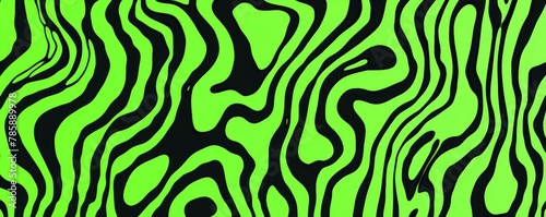 black lines in a smooth  frequent pattern on a bright green backdrop 