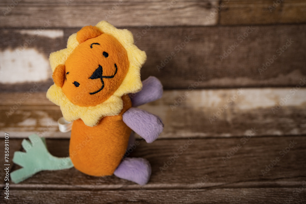 Obraz premium Cute tiger toy looking at camera.