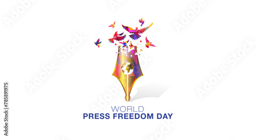 World press freedom day or Freedom of media and Journalism theme concept. Vector design photo