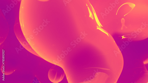 orange and pink fantastic soft shapes from alien planet - abstract 3D rendering photo