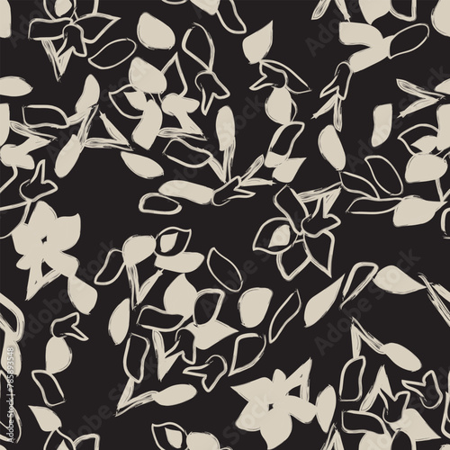 Neutral Colour Paisley abstract Seamless Pattern Design