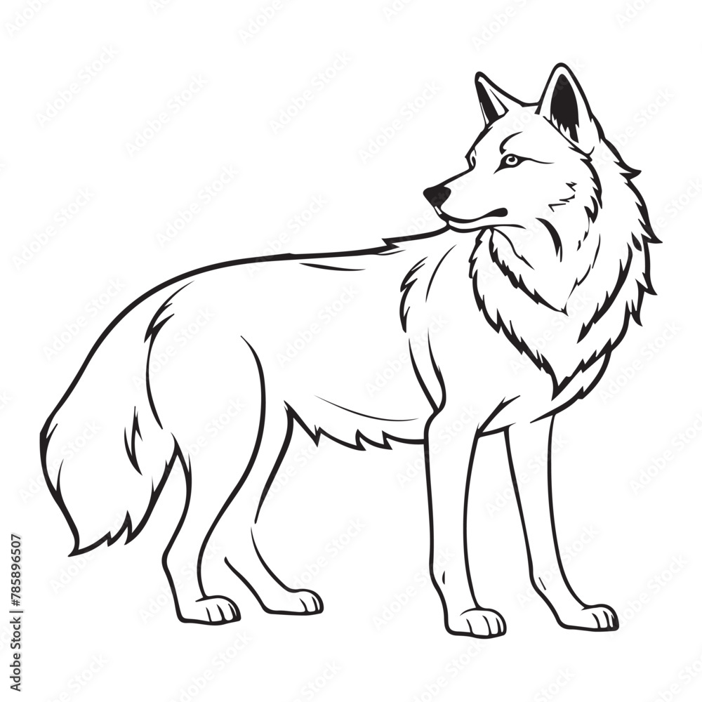 fox line illustration for download
