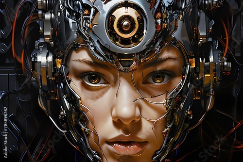 portrait of a half human robot