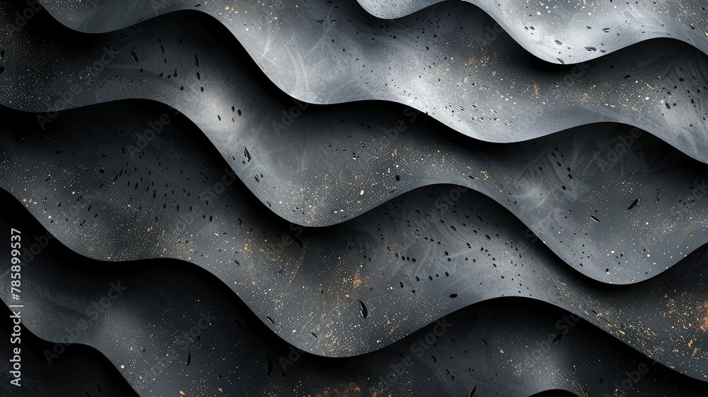 Abstract Black and Gold Wavy Texture