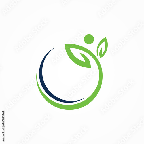 people health life circle logo icon design. person grow with green leaf icon symbol for health lifestyle illustration element. health care medical and happy family. Charity, yoga, medicine symbol