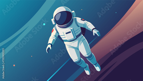 An astronaut floats in the vastness of space protected only by a sleek silver suit. Its advanced technology has transformed what was once a