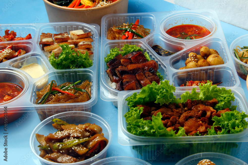 Freshly cooked assorted Korean dishes Freshly cooked assorted Korean dishes